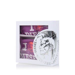 DIESEL BABY BOY Bodysuit, Hat,& Bib Box Set Purple/Coral ULLABBOX (24 MONTHS)